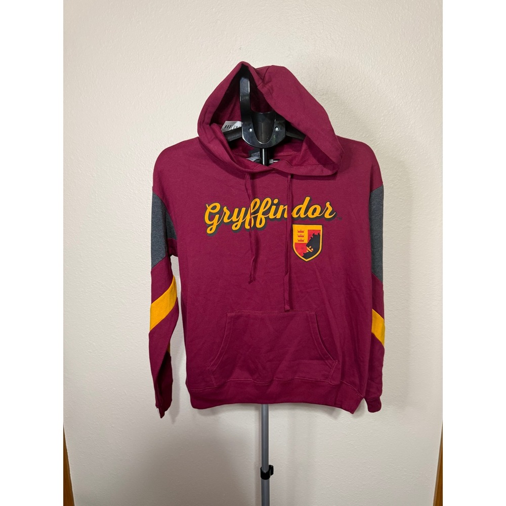 Harry Potter Gryffindor BoxLunch Maroon Colorblock Stripe Sleeve Hoodie Medium
